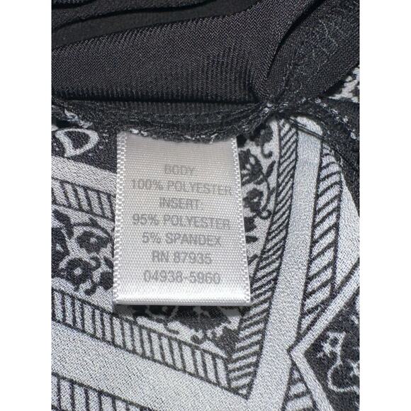Christopher & Banks Blouse Top Black White Semi Sheer XL Mature Occasion Holiday - Picture 6 of 12
